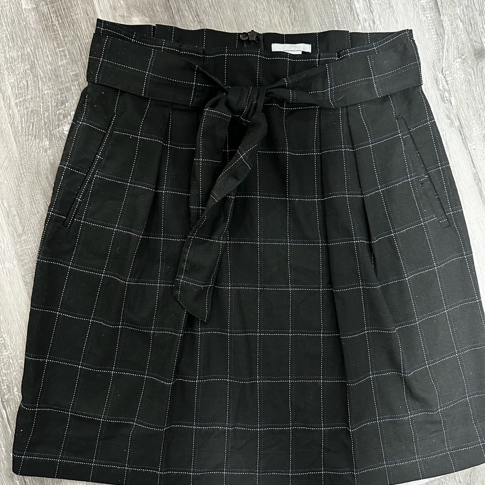 H&M Black Grid A-Line Skirt